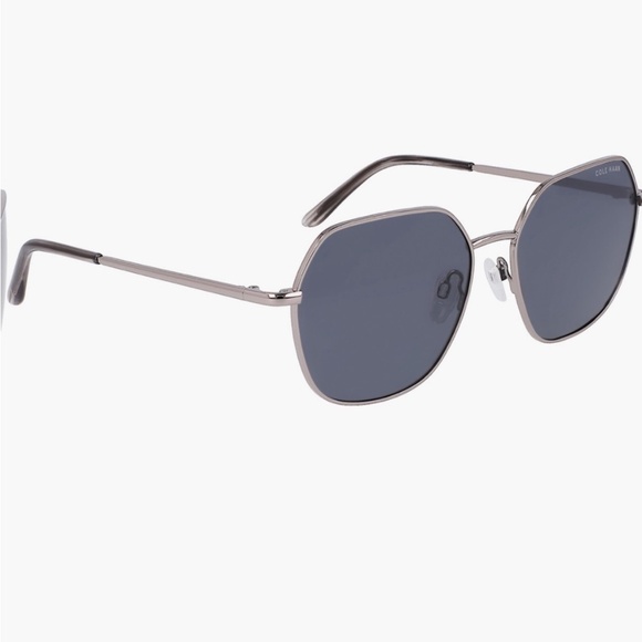 Cole Haan 58mm Full Rim Metal Square Polarized Sunglasses | Color: Gunmetal - Picture 4 of 8